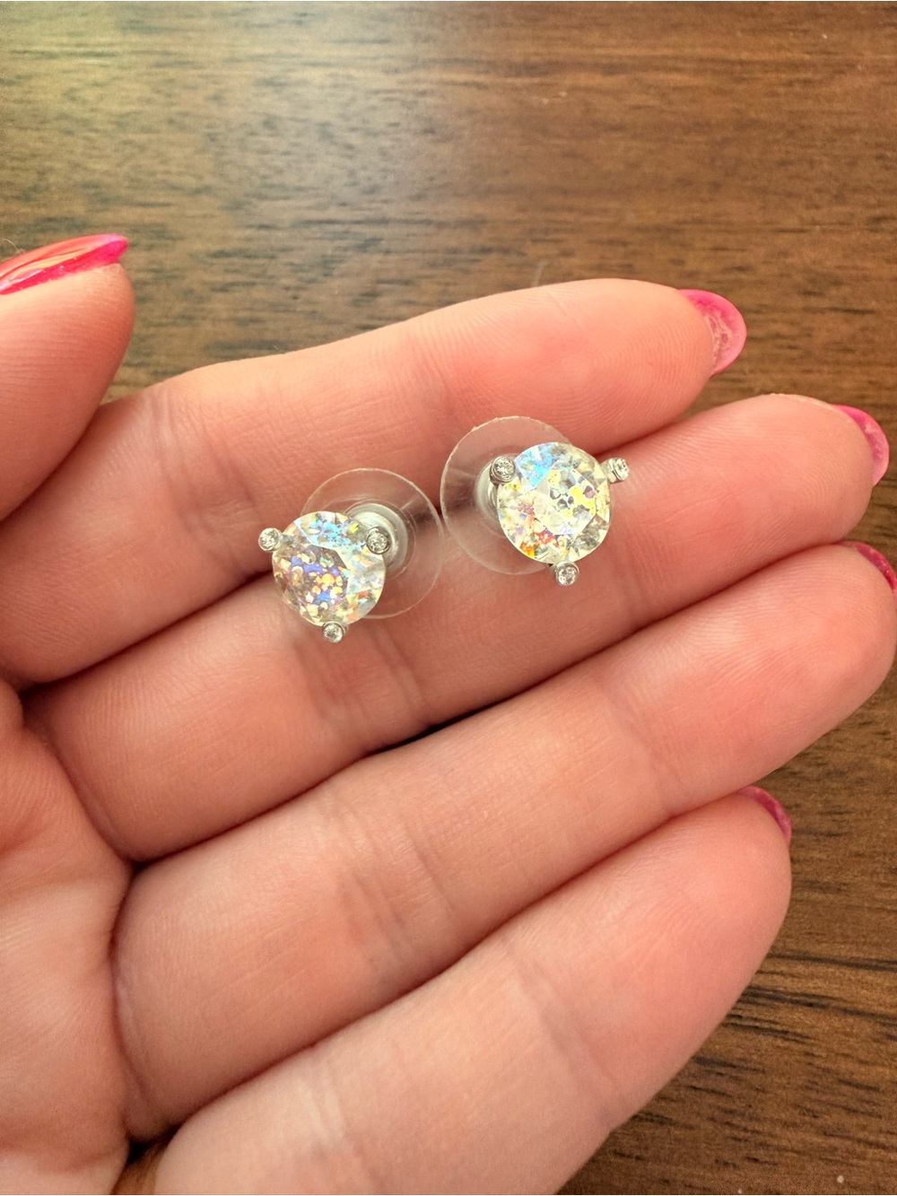 Kate Spade Sparkling Aurora Crystal Stud Earrings - White/Iridescent